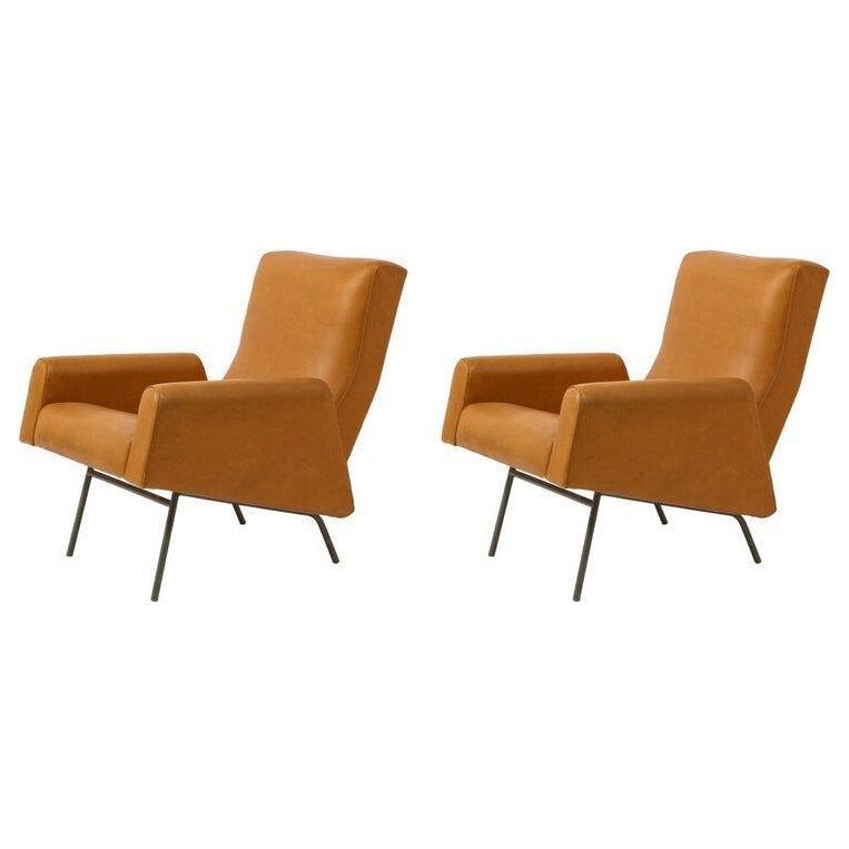 Pair of Louis Paolozzi Chairs for Zol, France, 1960's