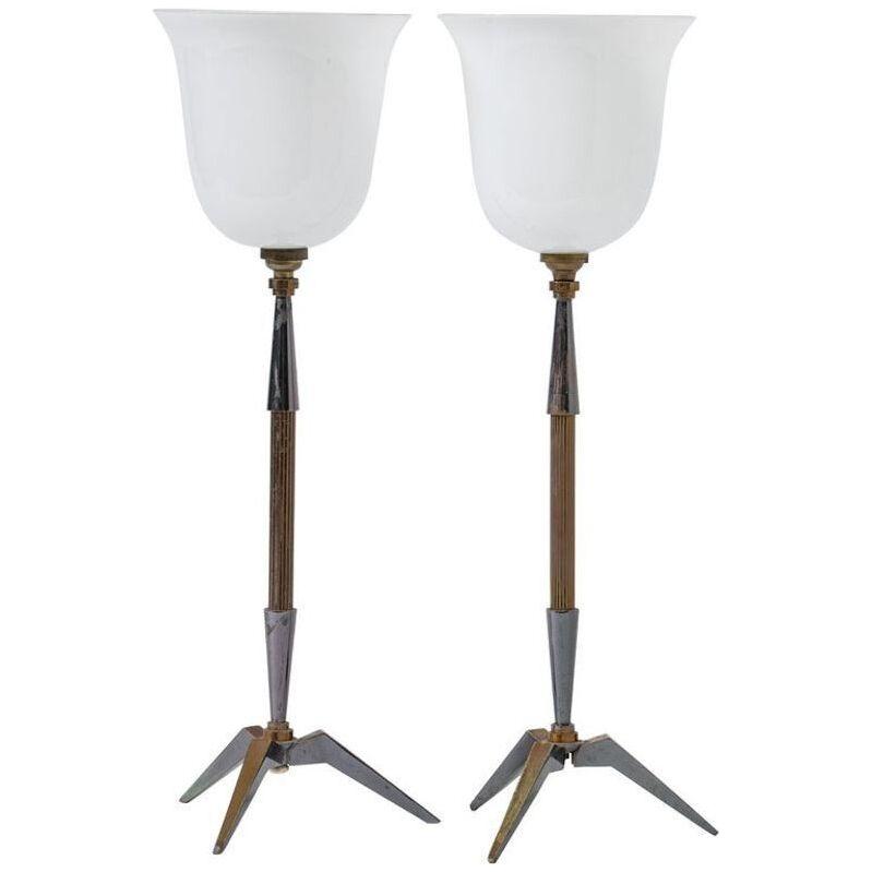 Pair of Arlus Table Lamps, France, 1960s