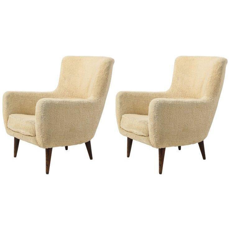 Pair of Charles Ramos Armchairs, France 1960's