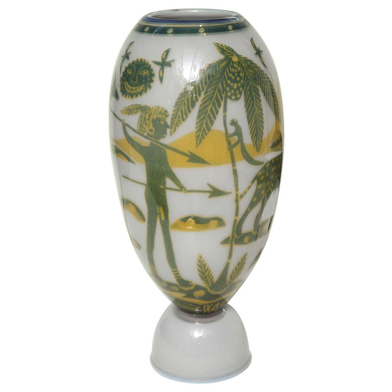 Swedish Studio Glass Vase by Wilke Adolfsson