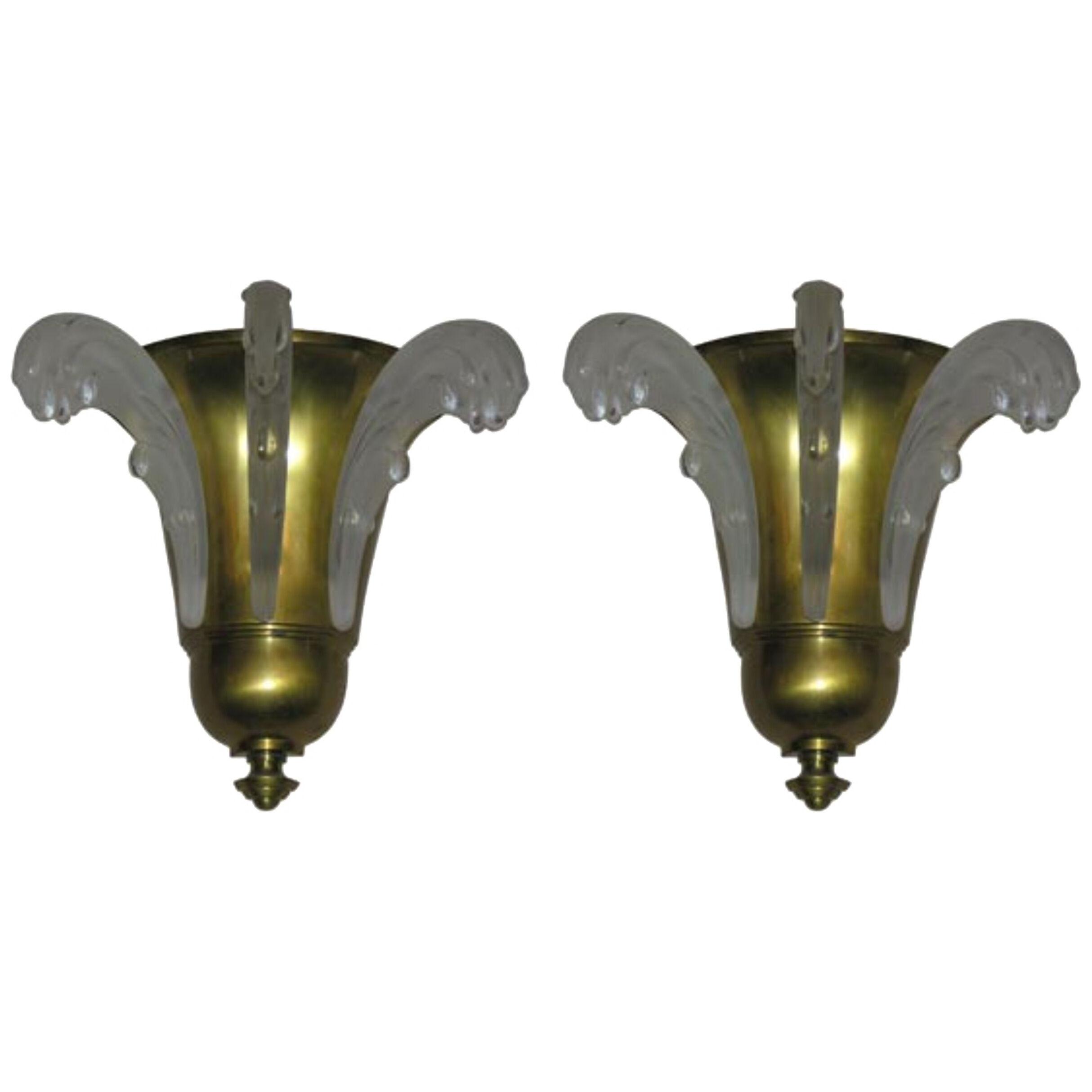 Pair of French Art Deco Wall Sconces