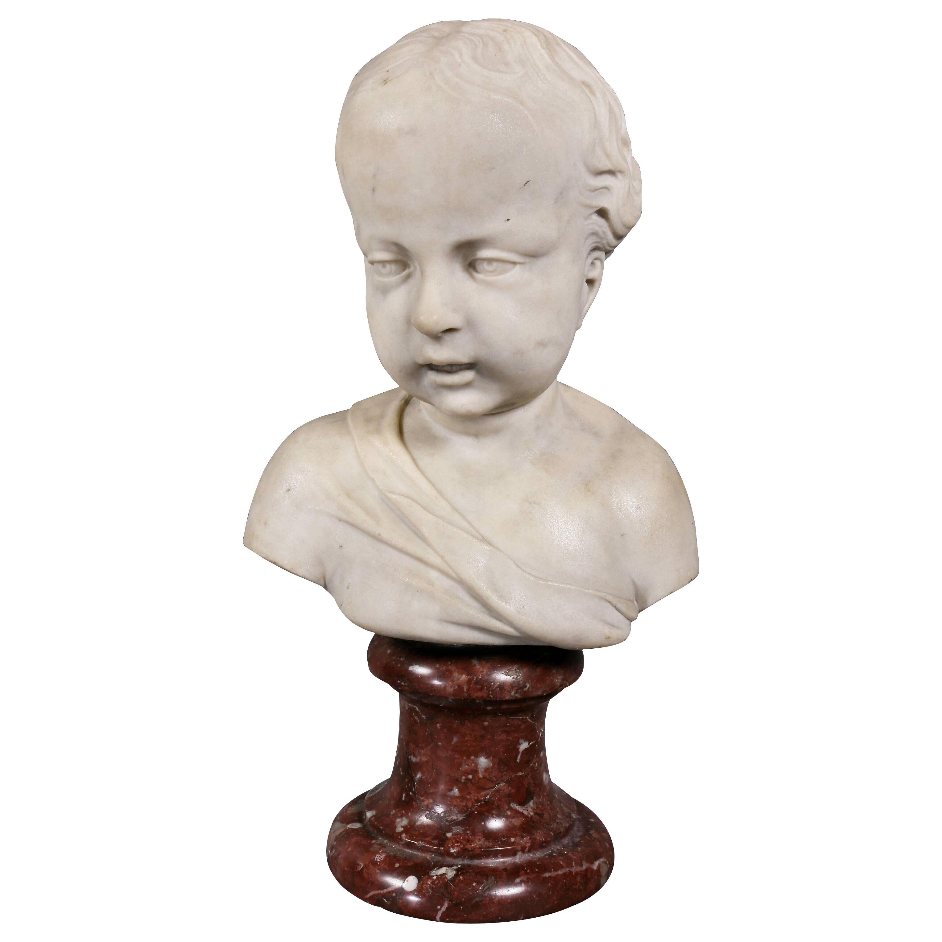 Louis XVI Marble Bust of a Young Boy