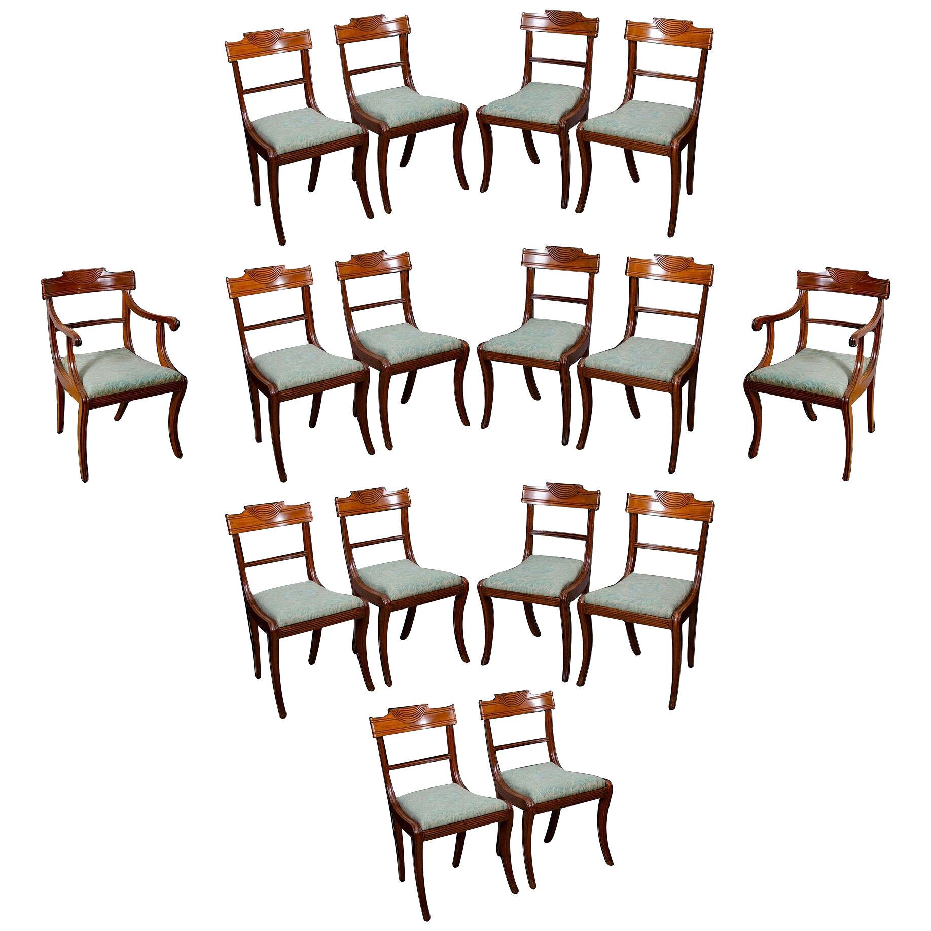 Regency Mahogany Dining Chairs - Set of 16
