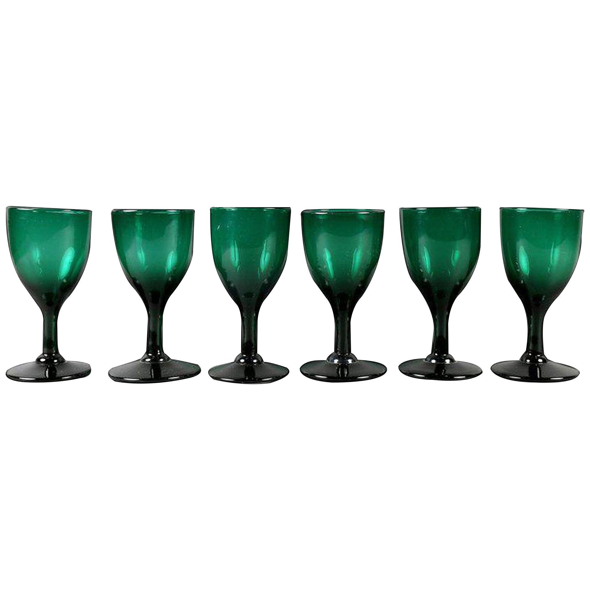 Antique Green Glasses - Collection of 61