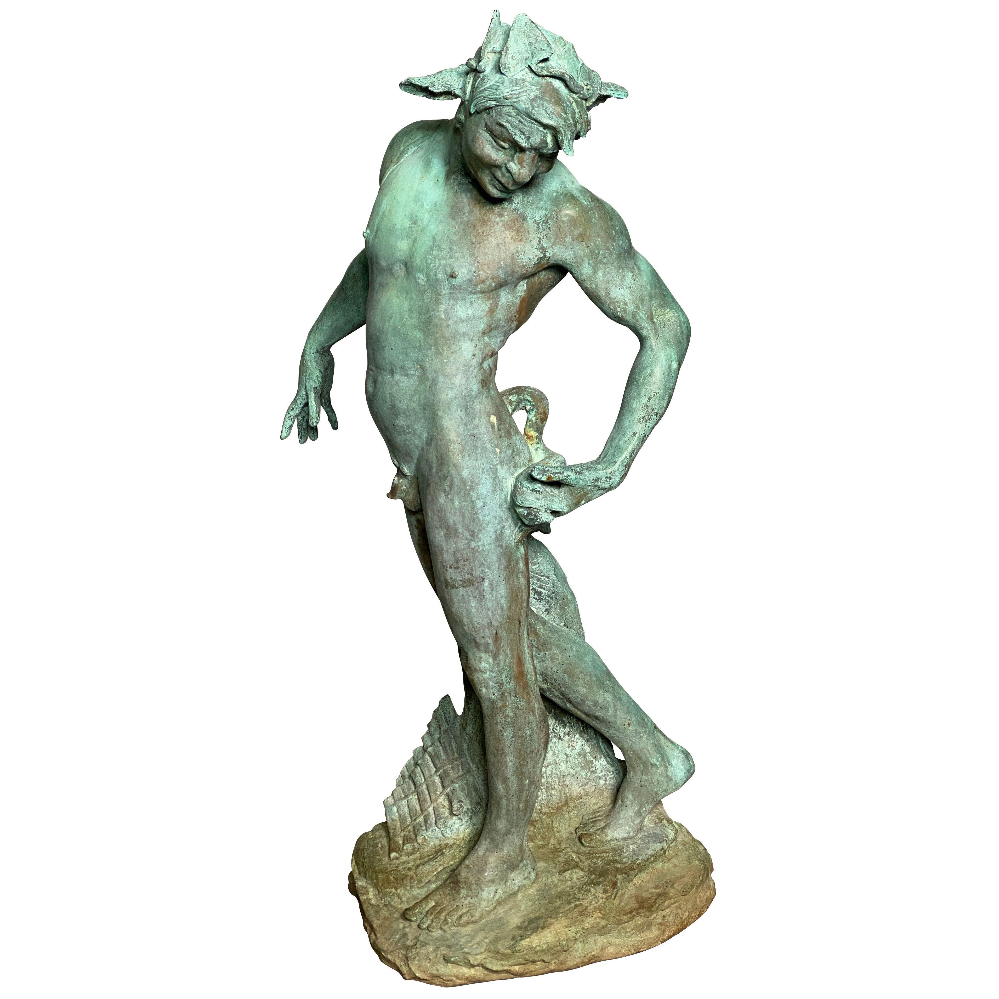 American Standing Garden Bronze Figure of Pan
