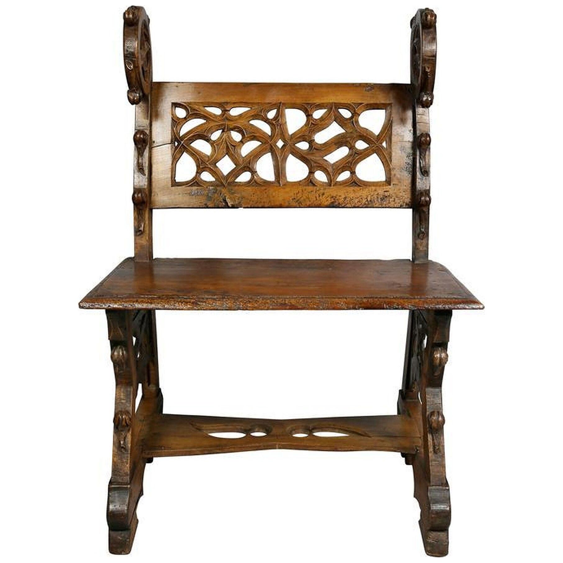 Gothic Fruitwood Bench
