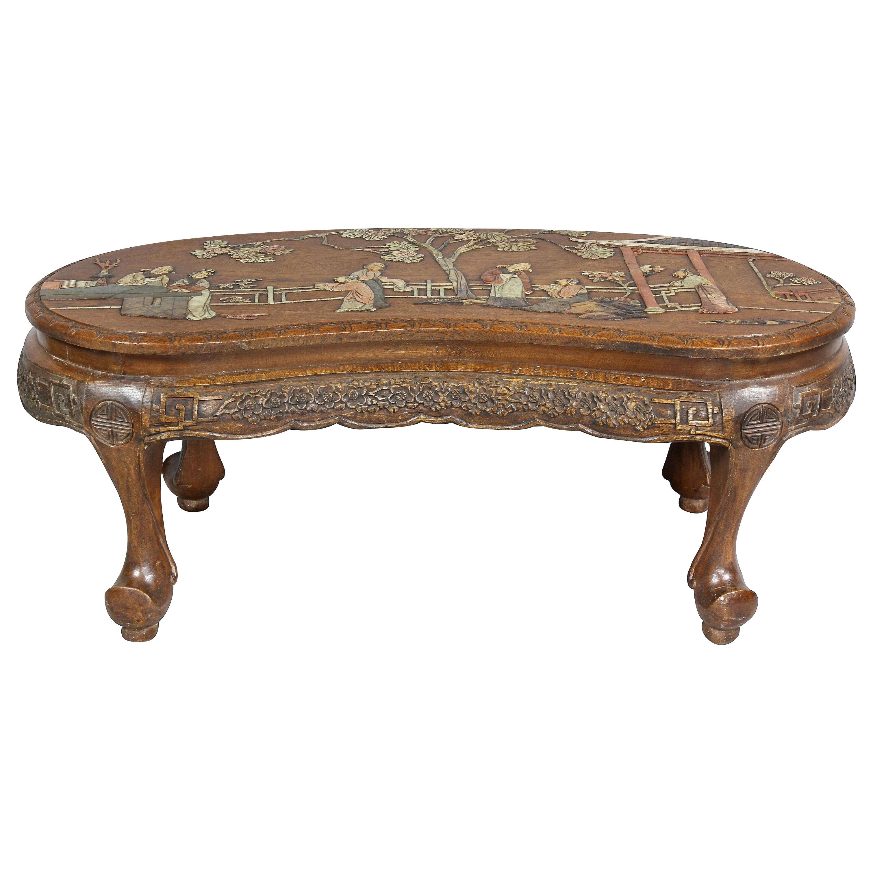 Chinese Hardstone Mounted Coffee Table