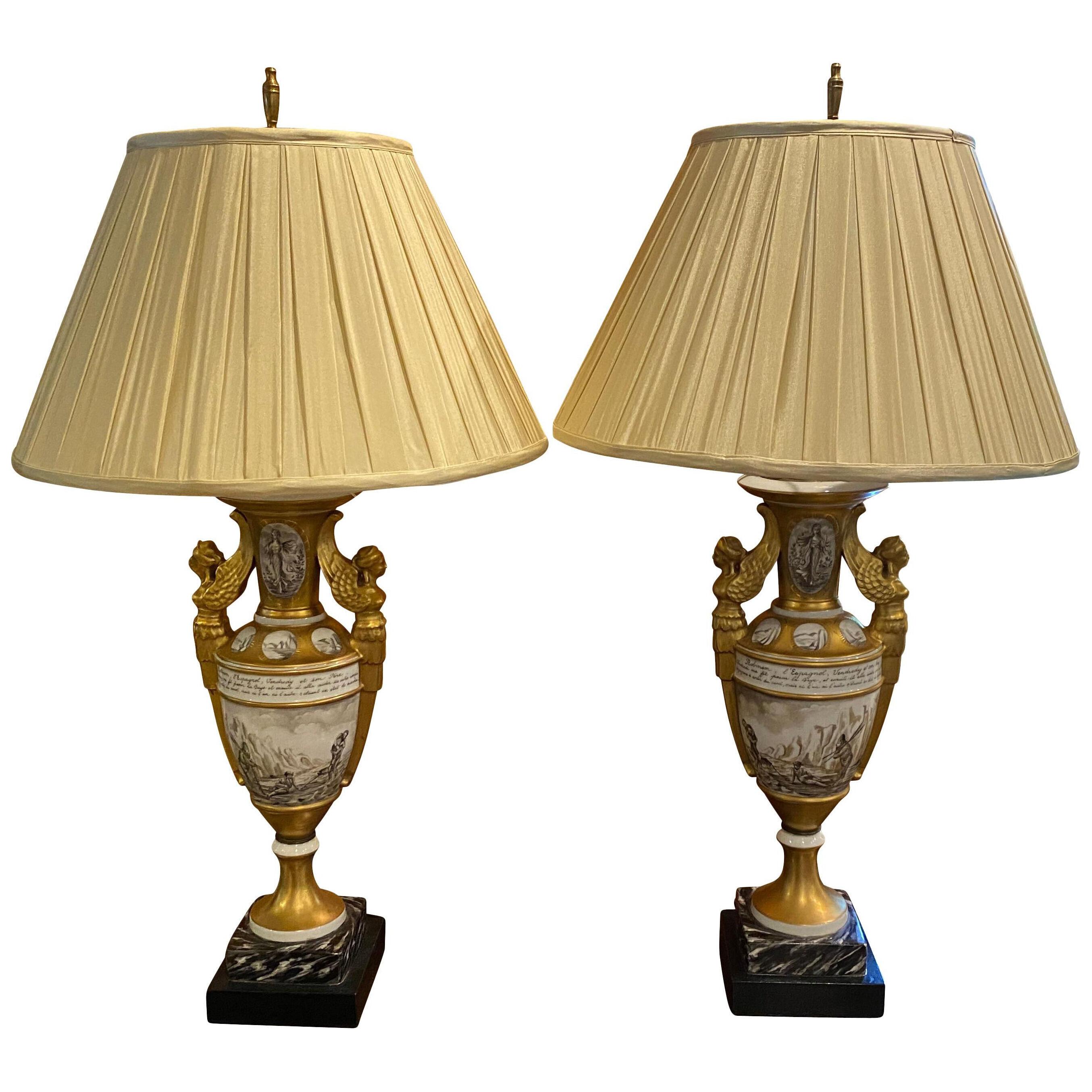 "Vieux" Paris Porcelain Table Lamps
