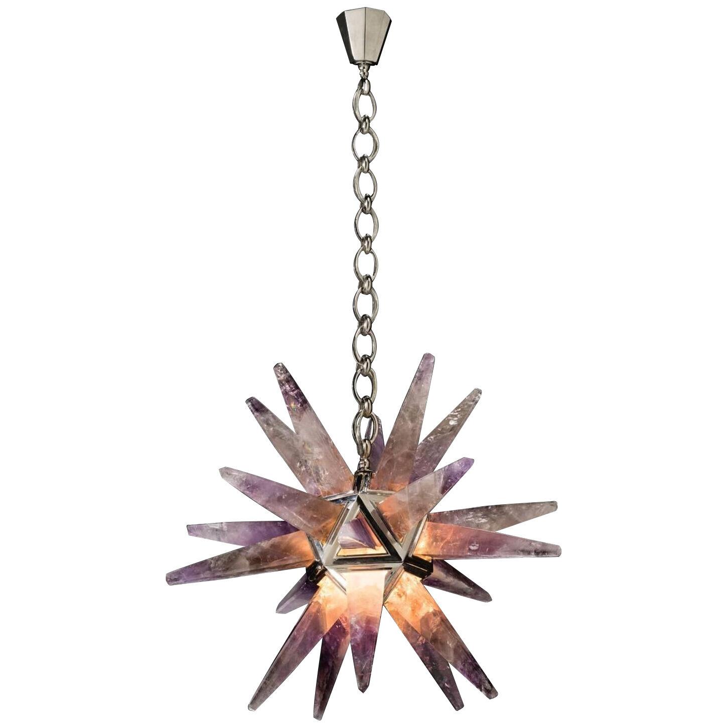 Amethyst Star III Chandelier Silver Edition by Alexandre Vossion