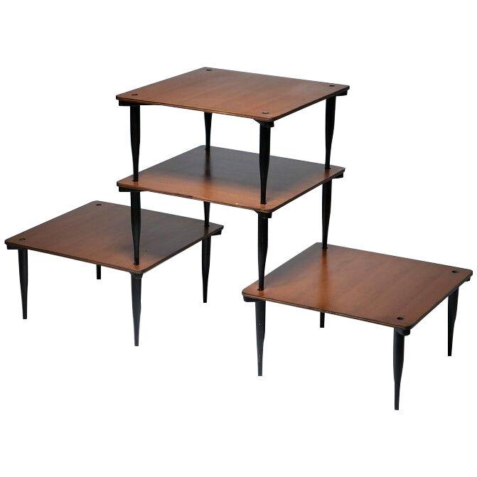 Set of Four T8 Stackable Tables by Vico Magistretti for Azucena