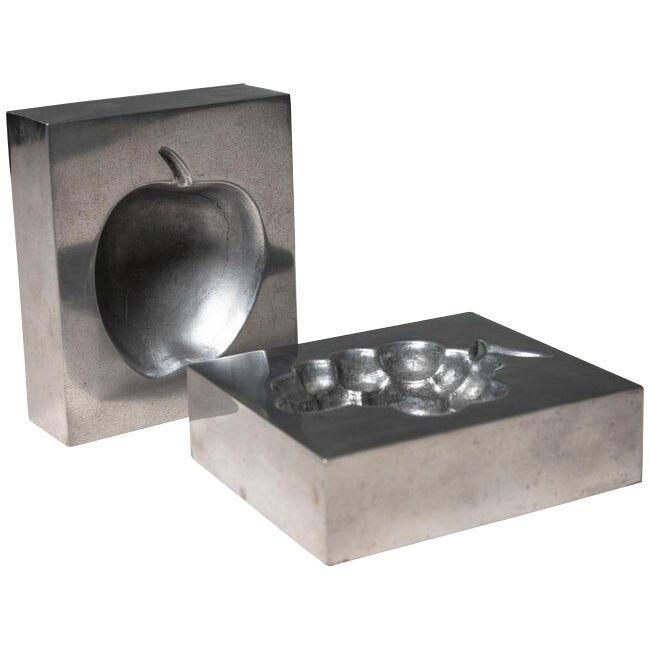 Pair of Aluminum Ashtrays by Roy Adzak for Atelier A