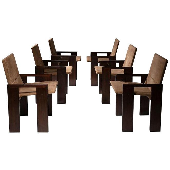 Set of Six SD60 Chairs by Marco Zanuso for Poggi