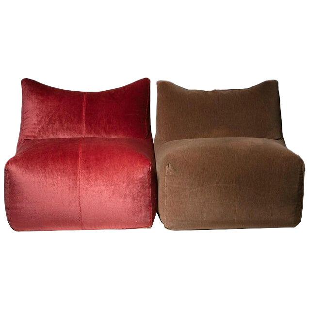 Set of Two Bambole Lounge Chairs by Mario Bellini for B&B Italia