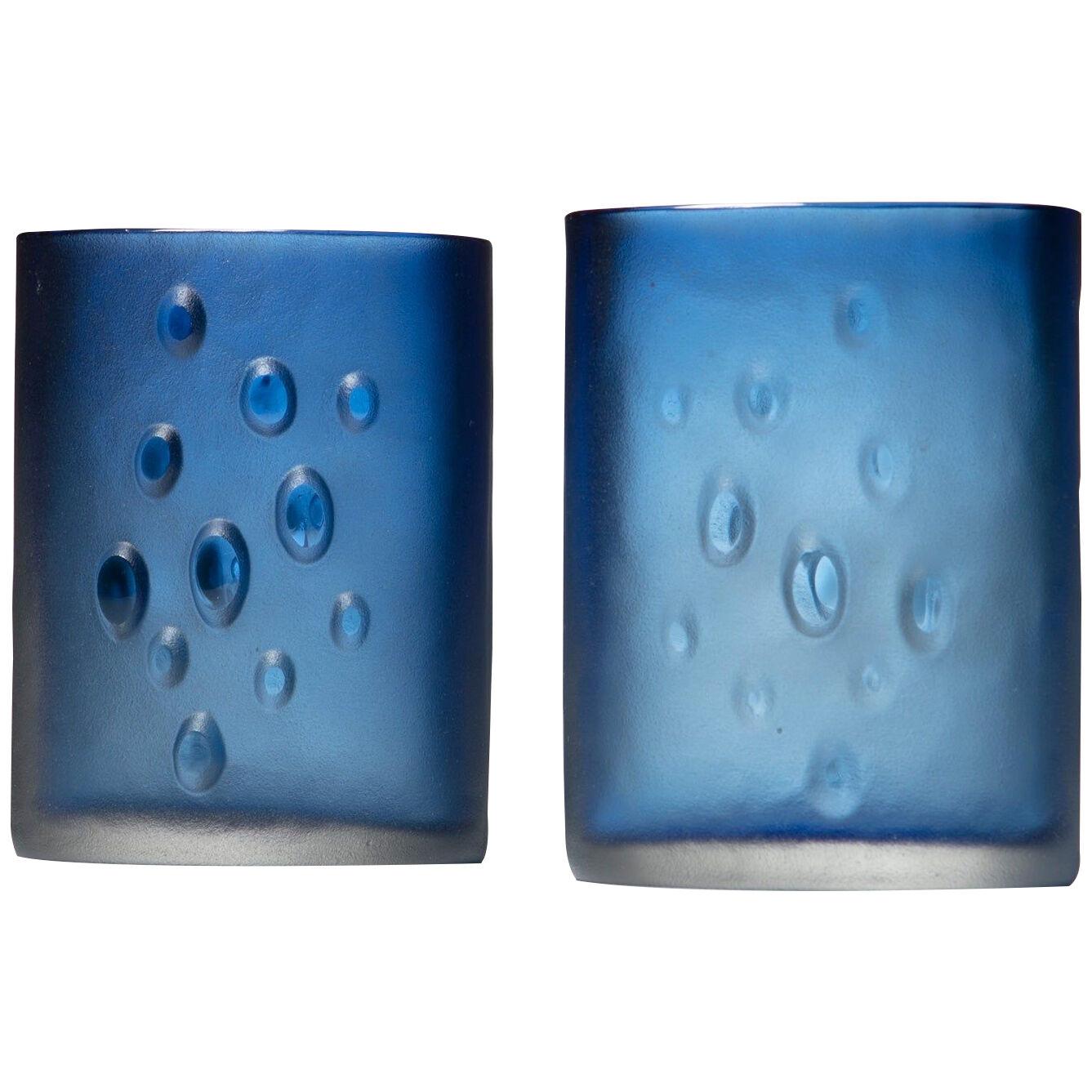 Blue Glass Vases Model 3305 by Tapio Wirkkala for Iittala