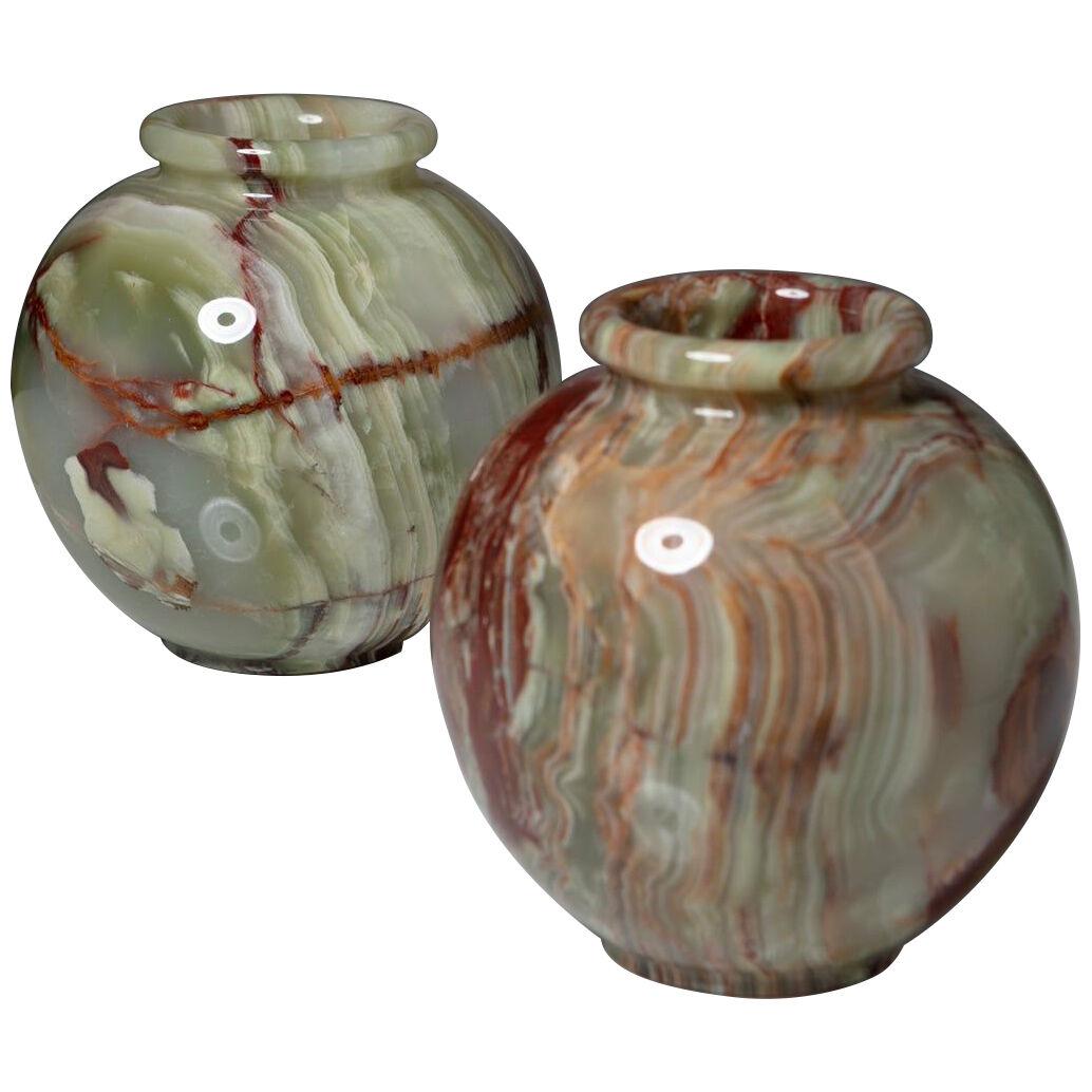 Pair of Onyx Vases