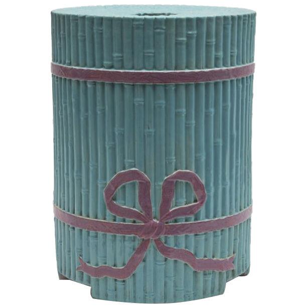 Blue stool with pink bow, Manufacture of Minton, circa 1880