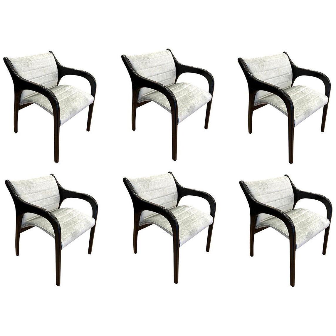 Set of Six Claudio Salocchi Dining Chairs
