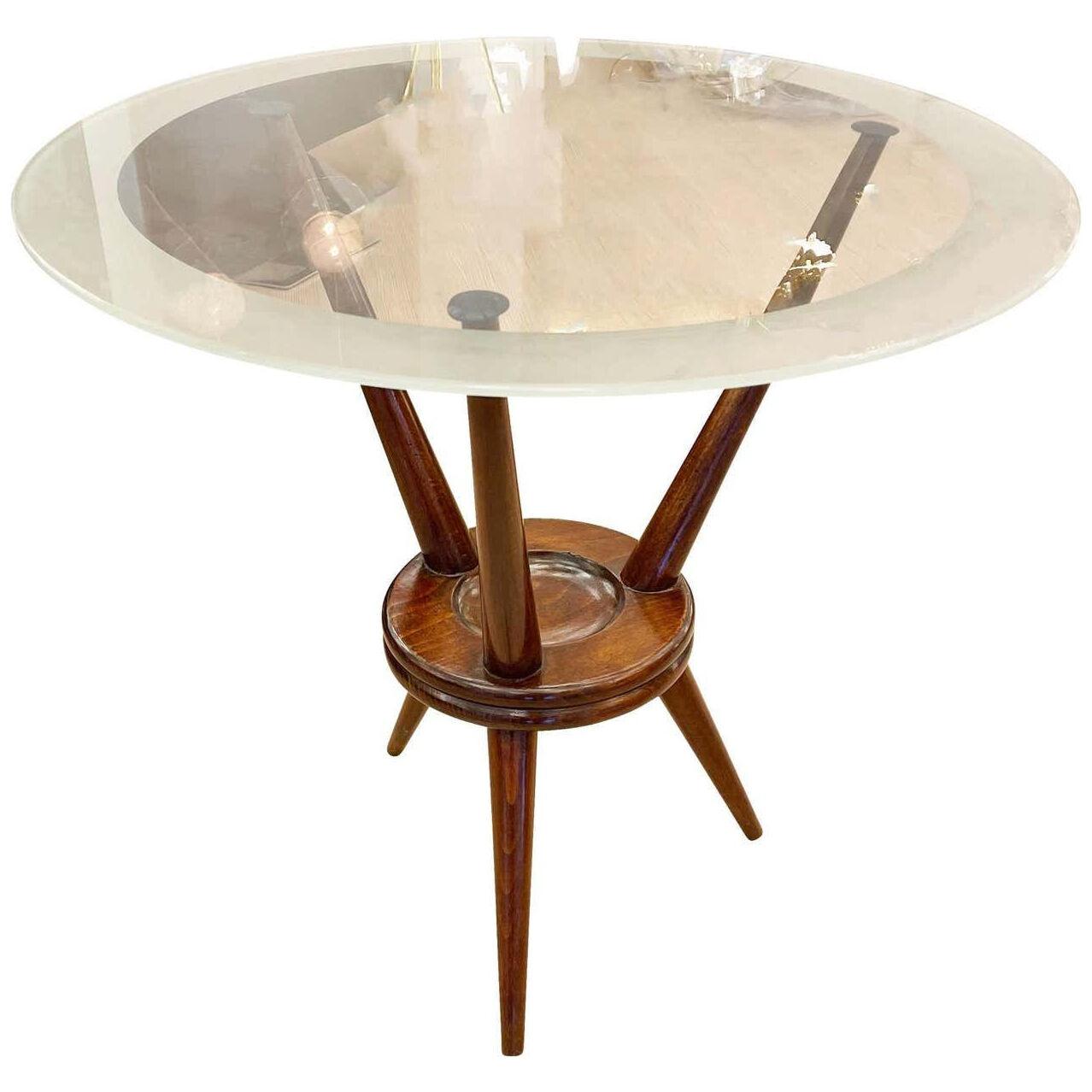 Italian Mid-Century Wood Side Table