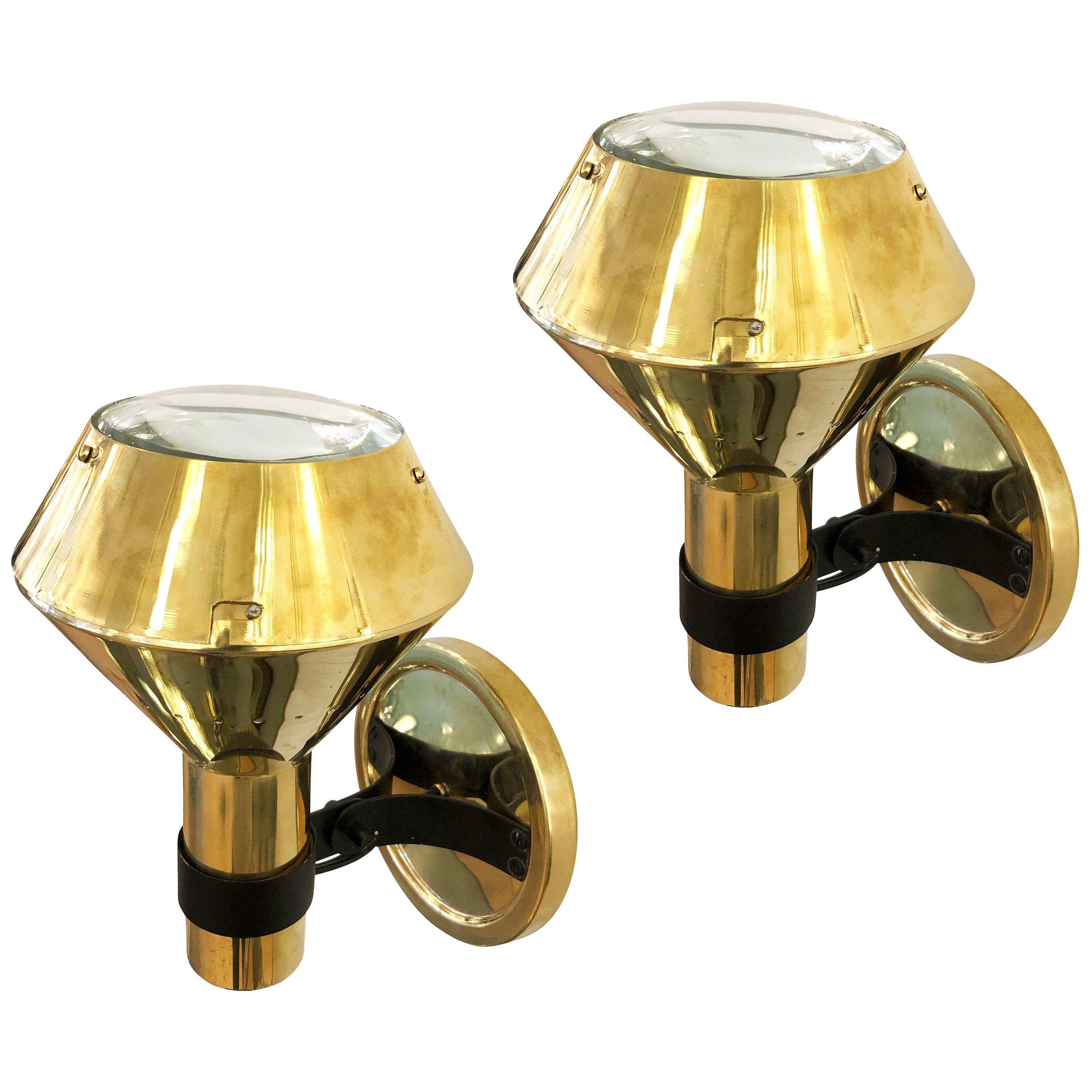 Brass Sconces by Candle, 3 Pairs Available
