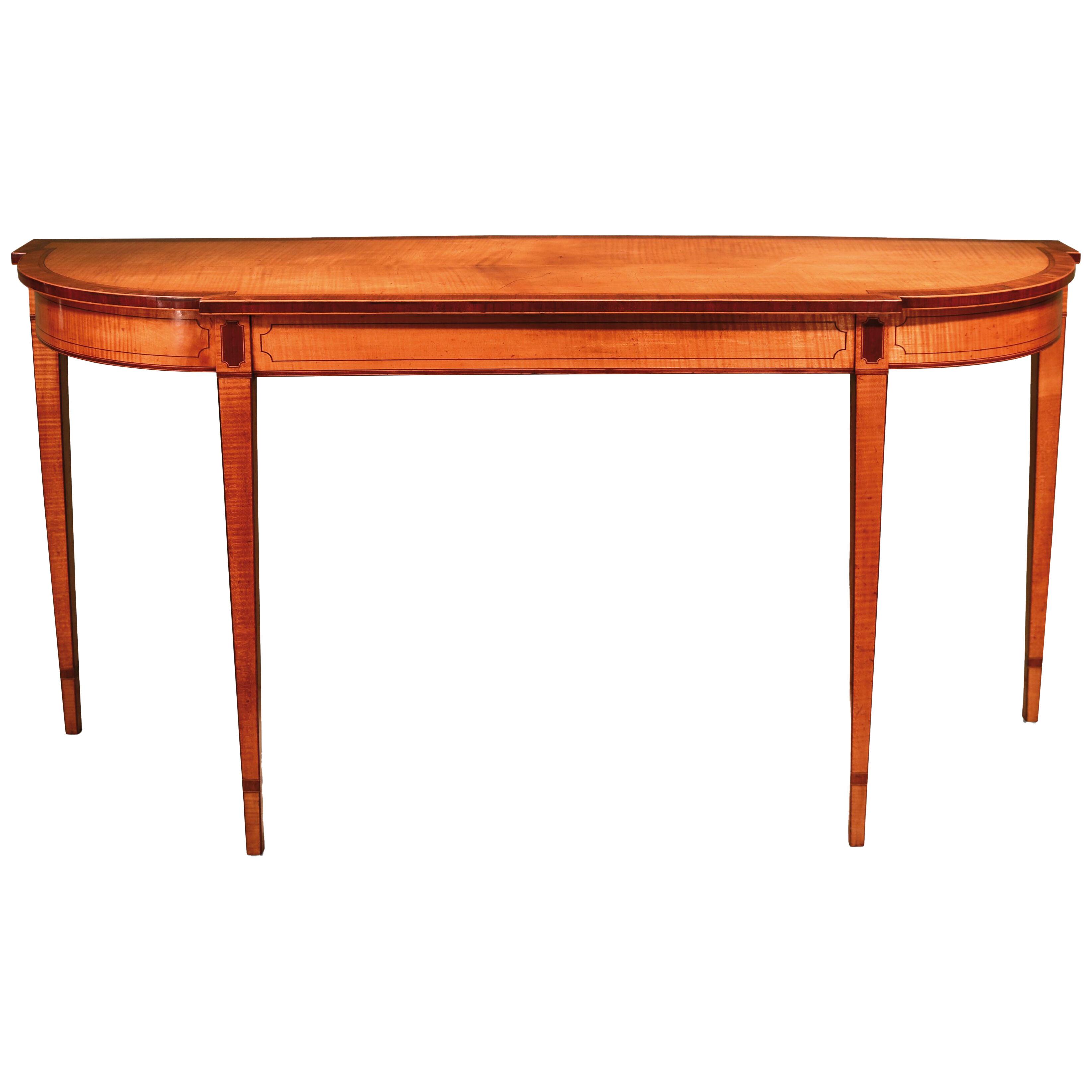 A Sheraton period satinwood console table