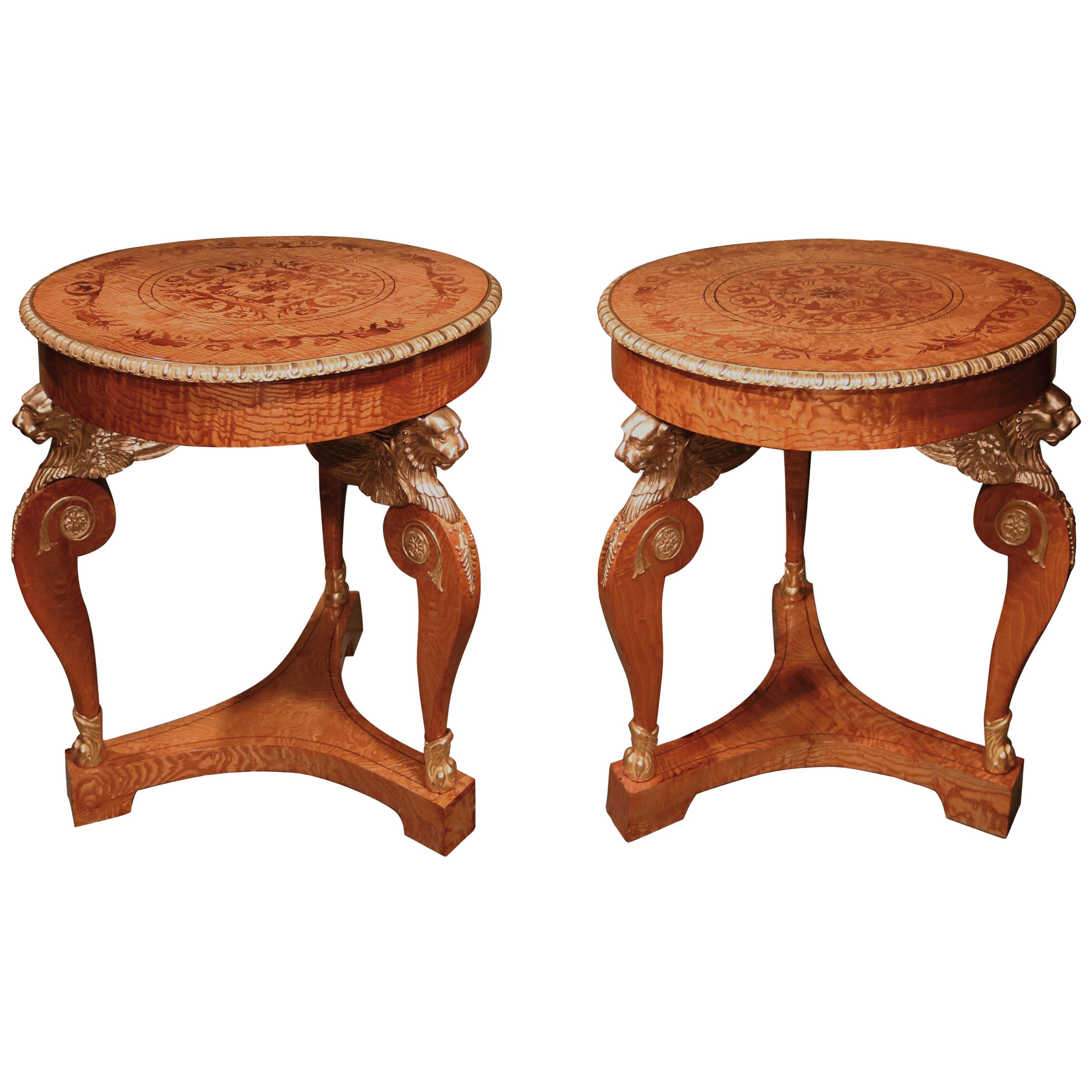 Pair Of Mid 19th Century Russian Ormolu Mounted Hungarian Ashwood Centre Tables