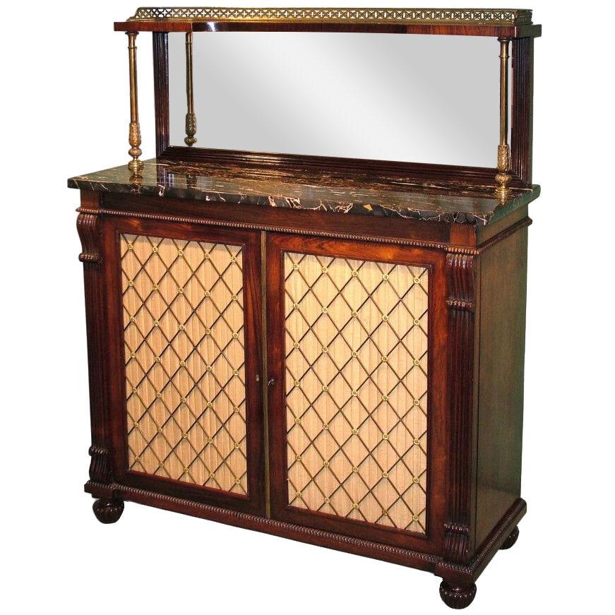 Rosewood Chiffonier Marble Top And Upper Part	
