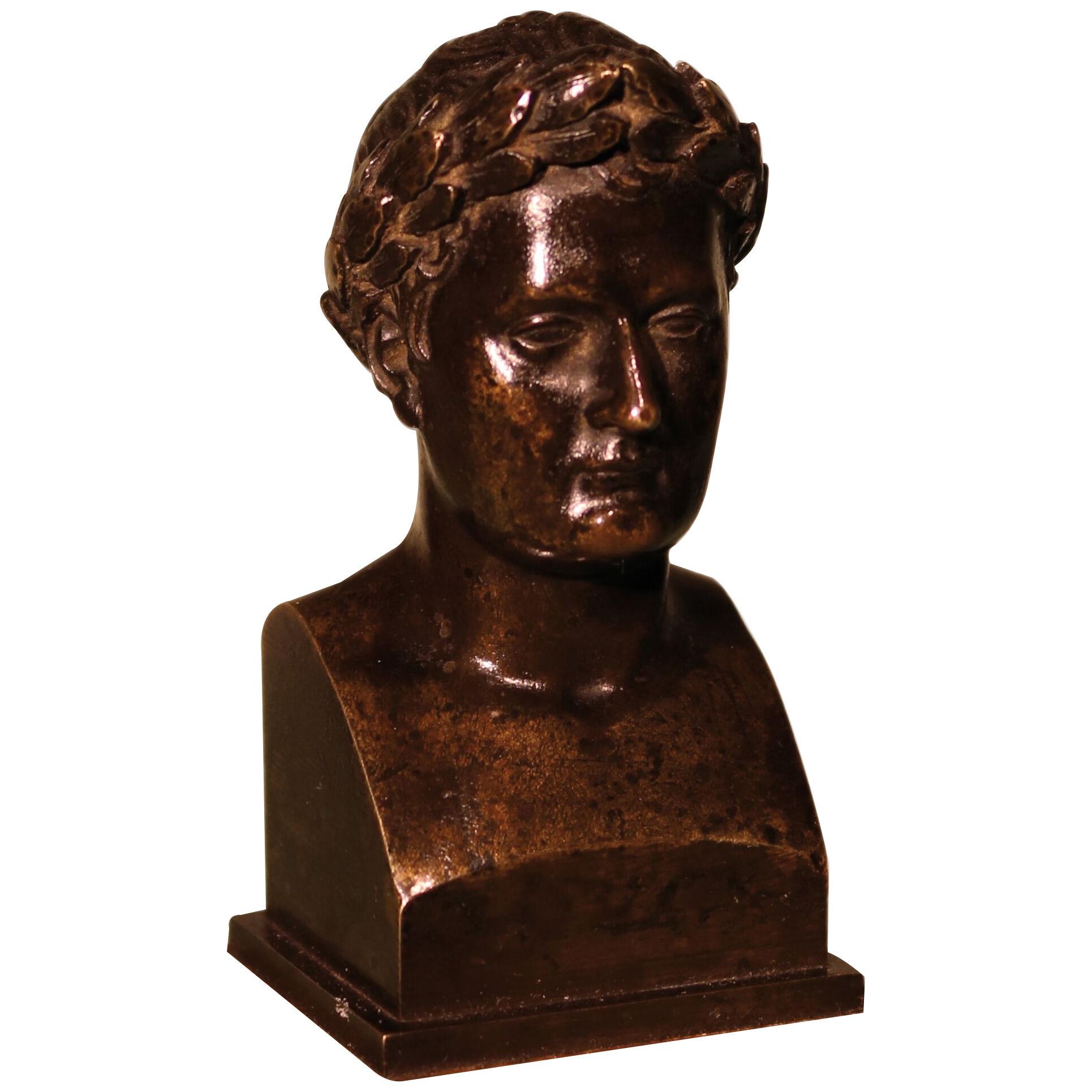 A small 19th century French bronze bust of Napoleon