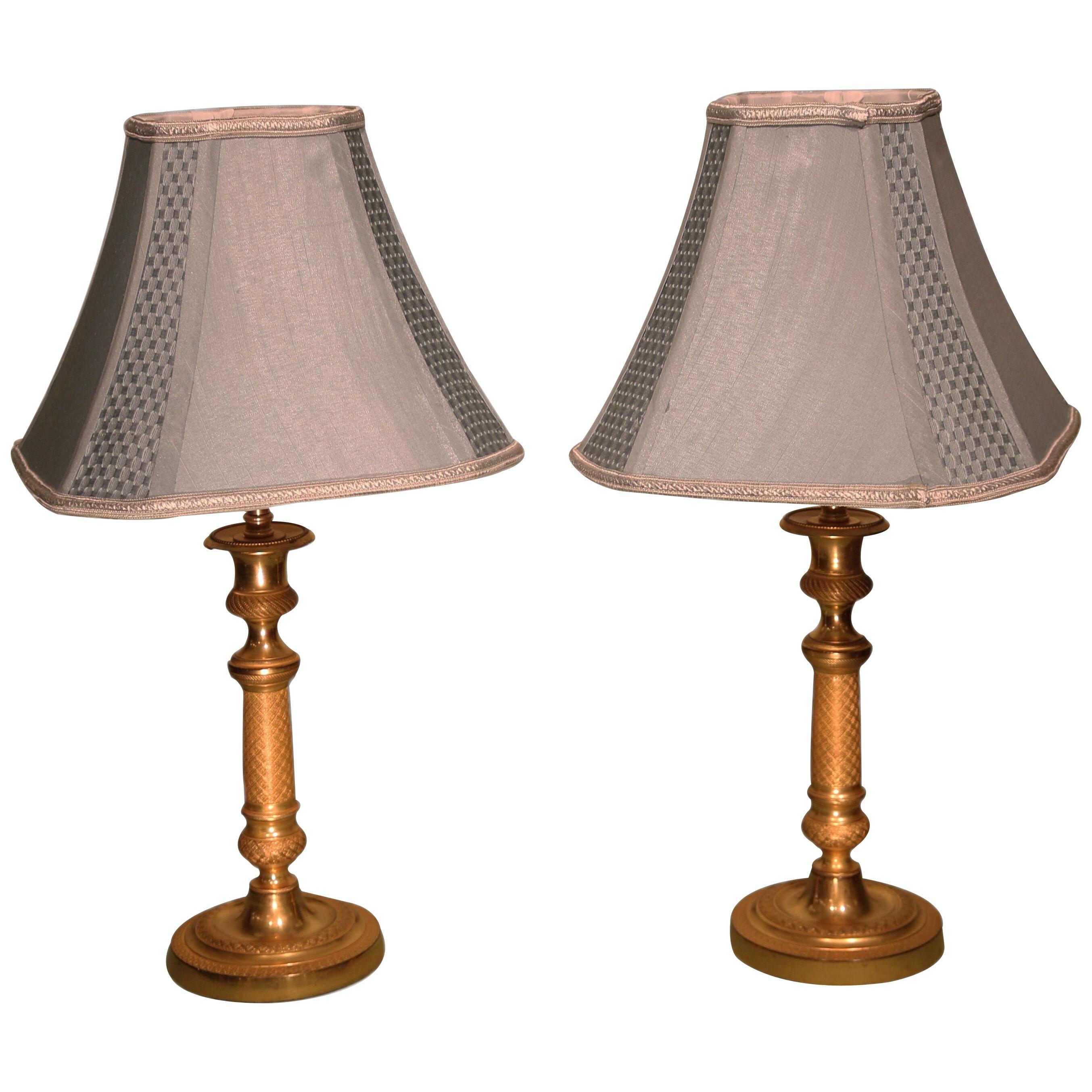 A pair of 19th century ormolu lamps