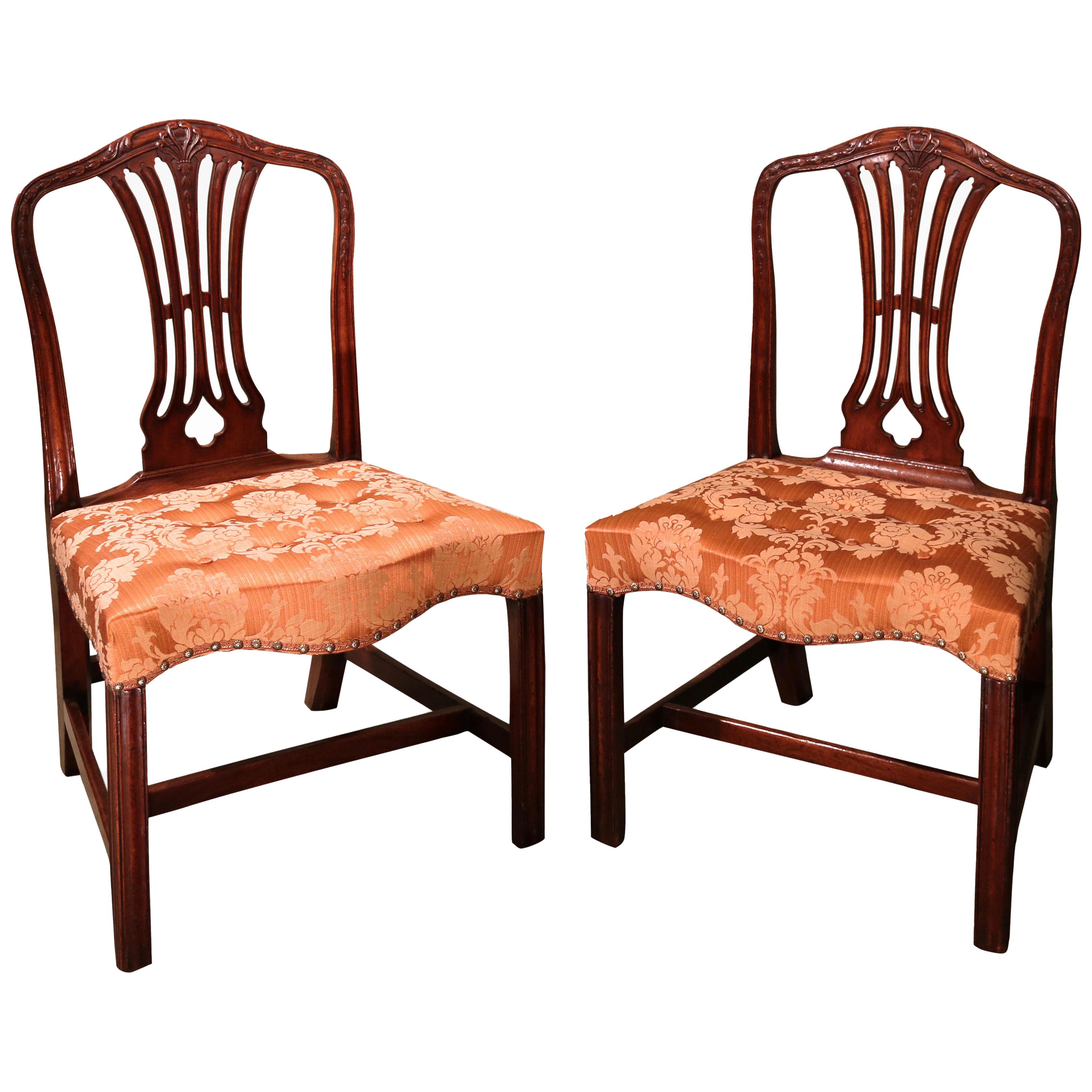 A pair of Hepplewhite period mahogany single chairs