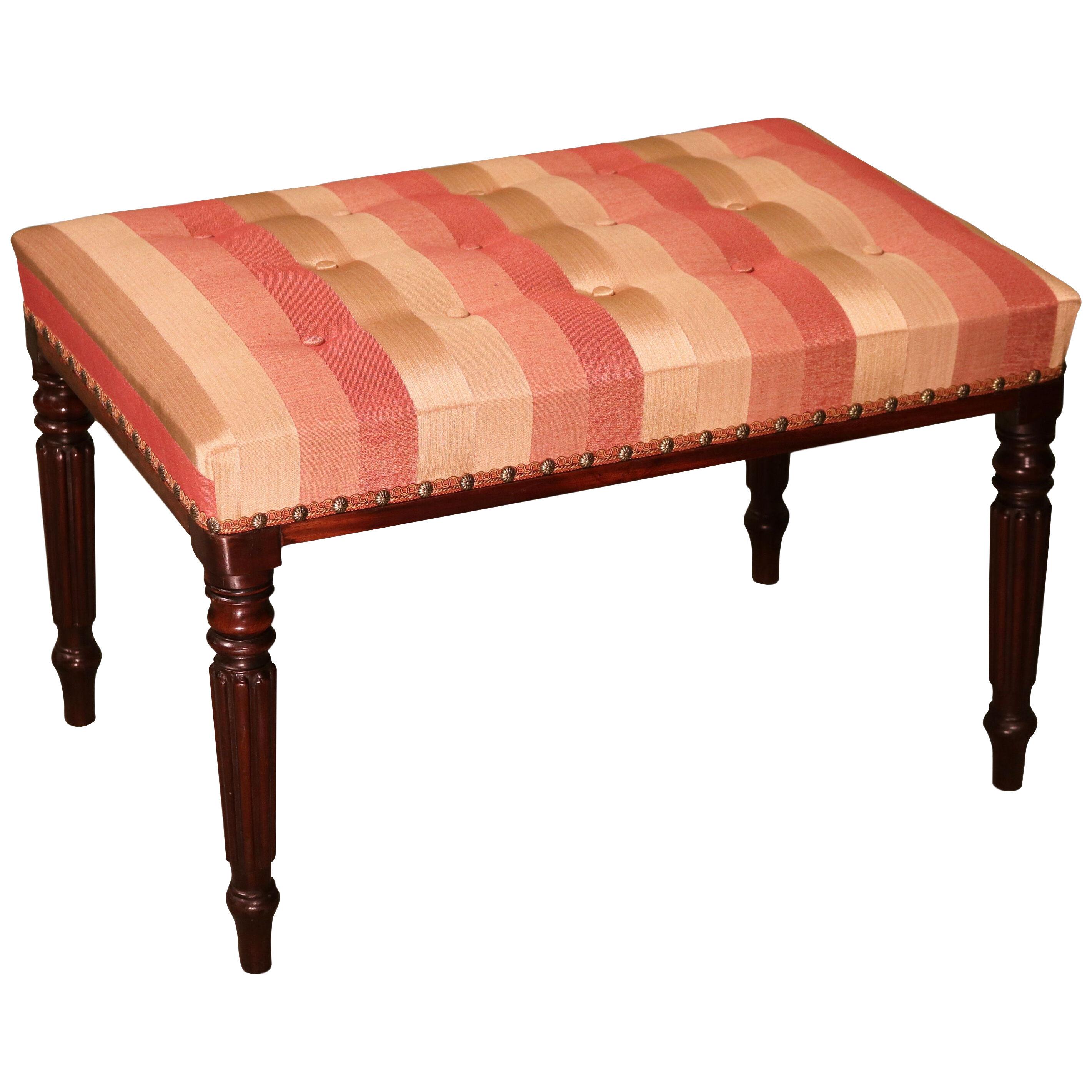 A Regency period mahogany rectangular stool