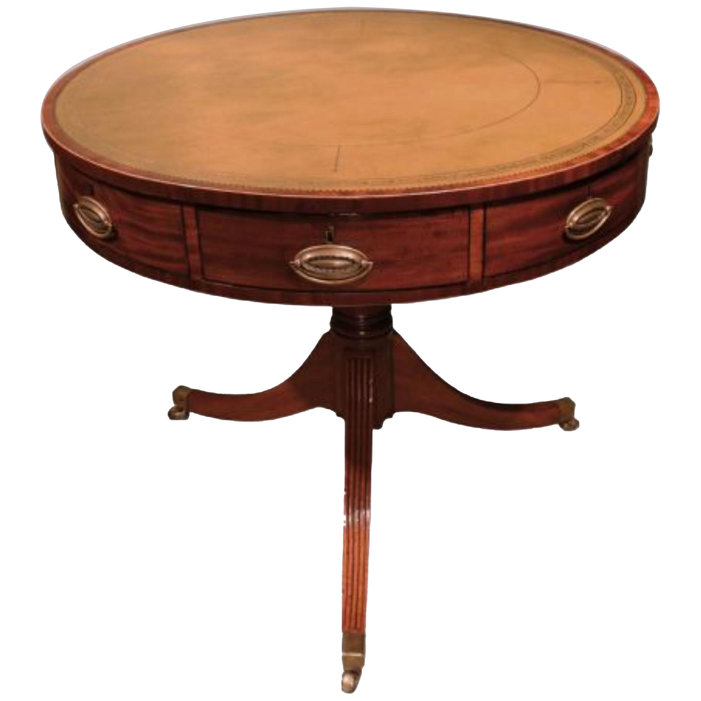 A George III period Small Mahogany Drum Table