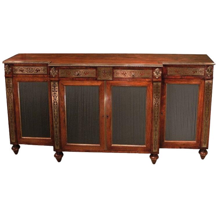 Regency Rosewood and Brass inlaid Chiffonier, after Designs by John Mclean	