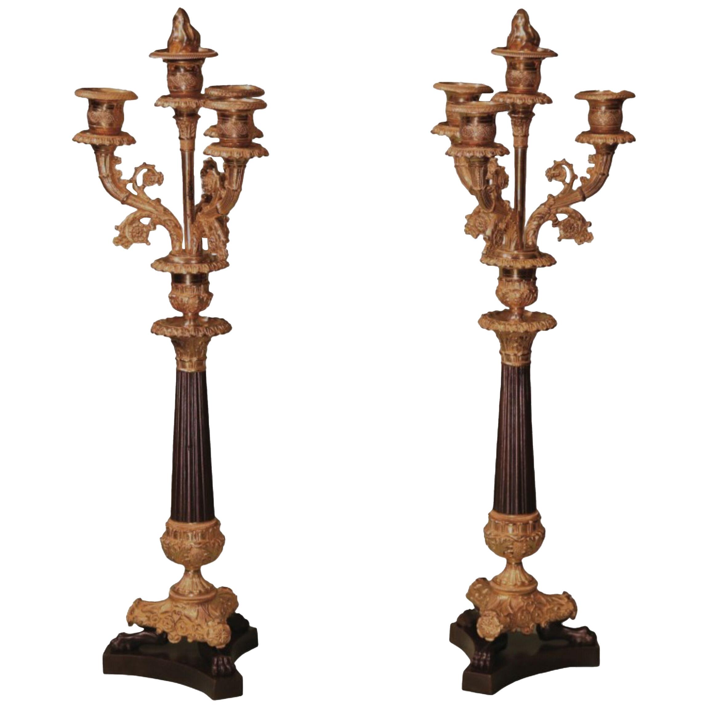 Early 19th Century Bronze and Ormolu 4-light Candelabra