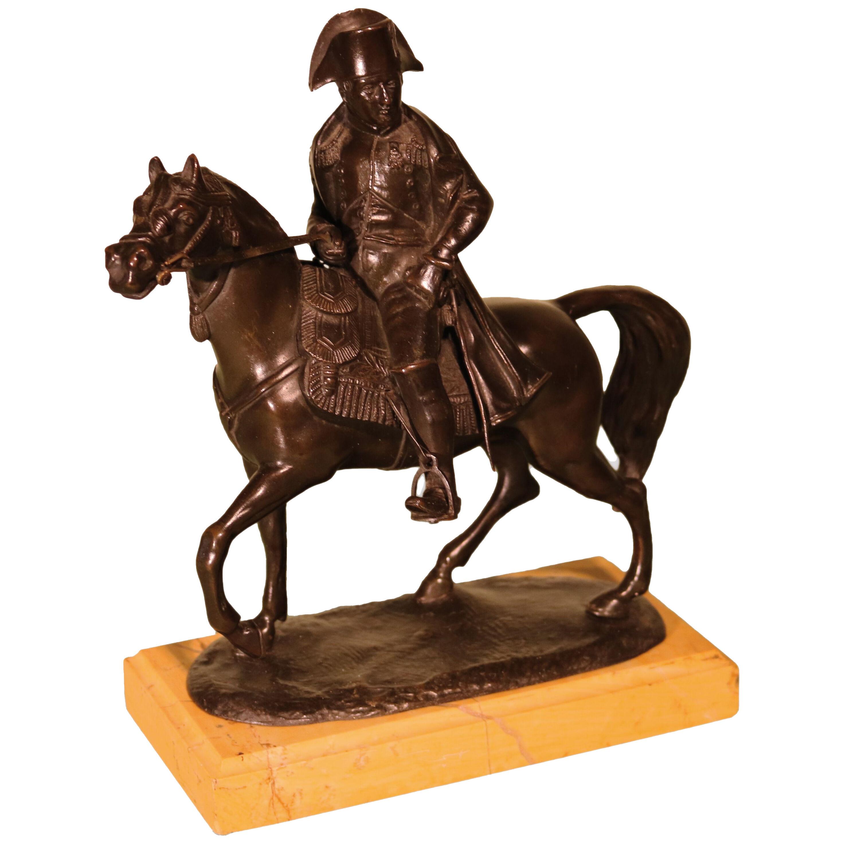 An early 19th century French bronze of Napoleon on Marengo