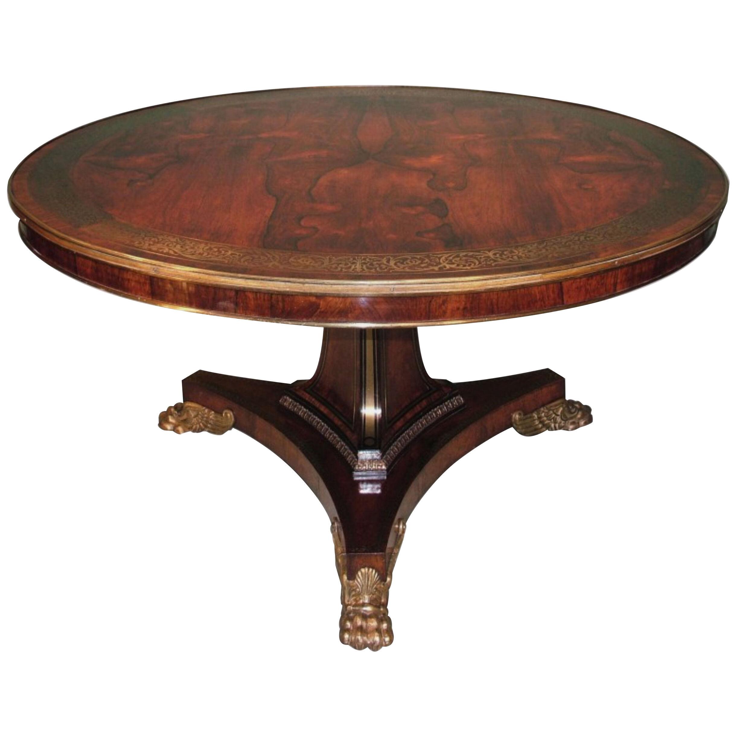 Antique 19th Century rosewood and brass inlaid Centre Table.