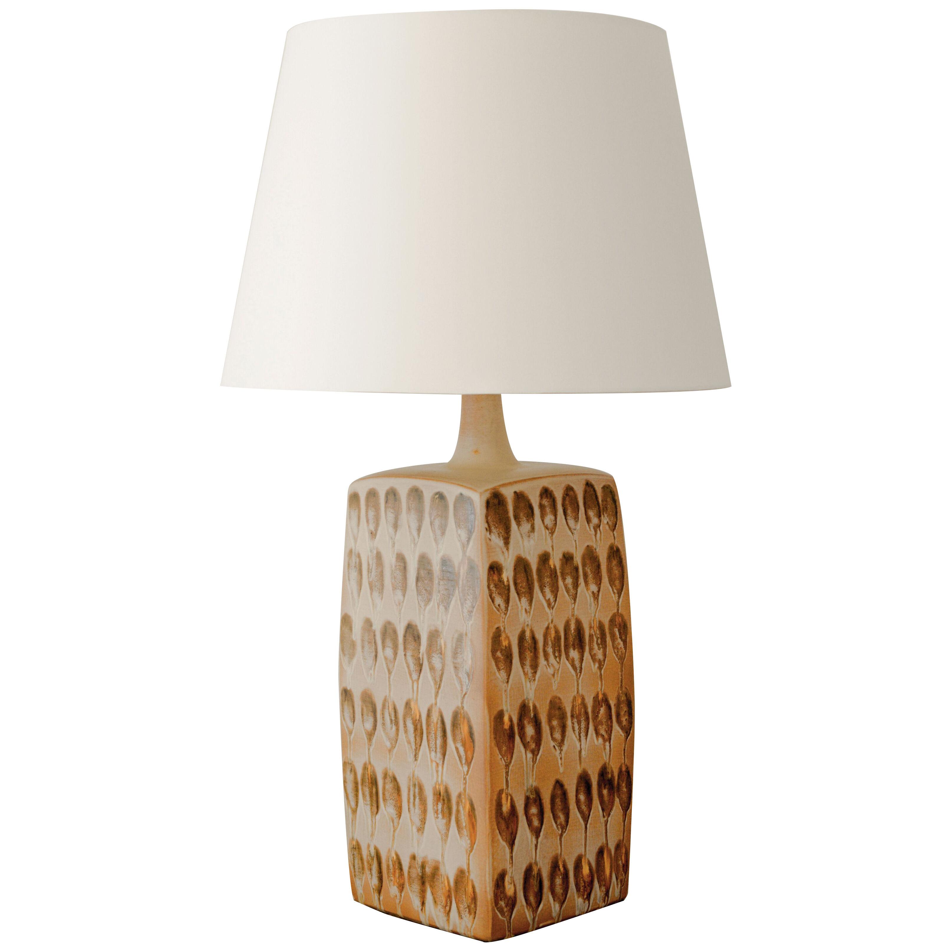 Monumental Square Earthenware Table Lamp