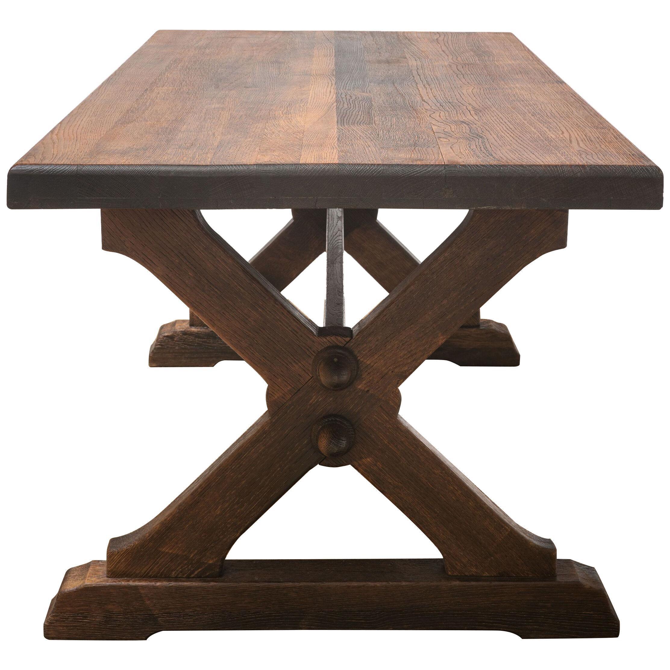 Antique French Oak Trestle Table