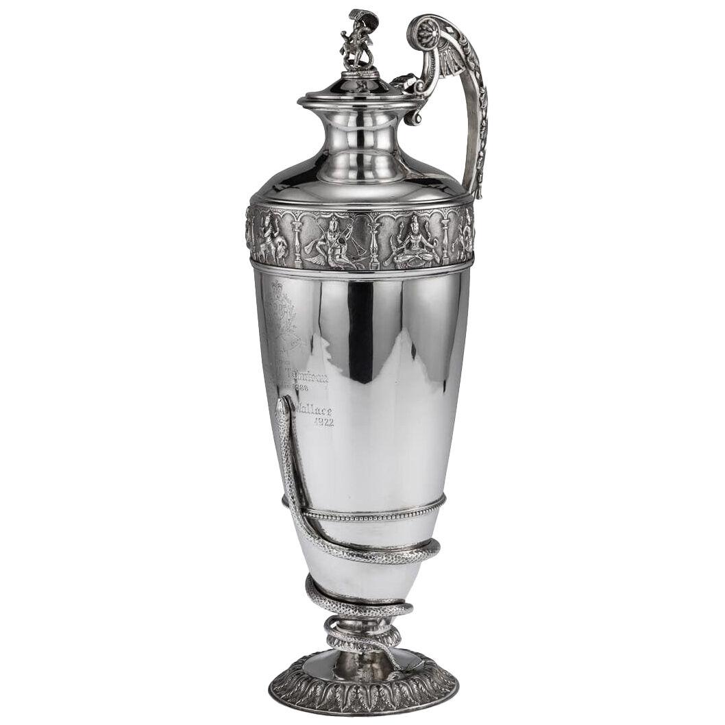 20thC Indian Solid Silver 28Th Regiment Ewer, P.Orr & Sons c.1900