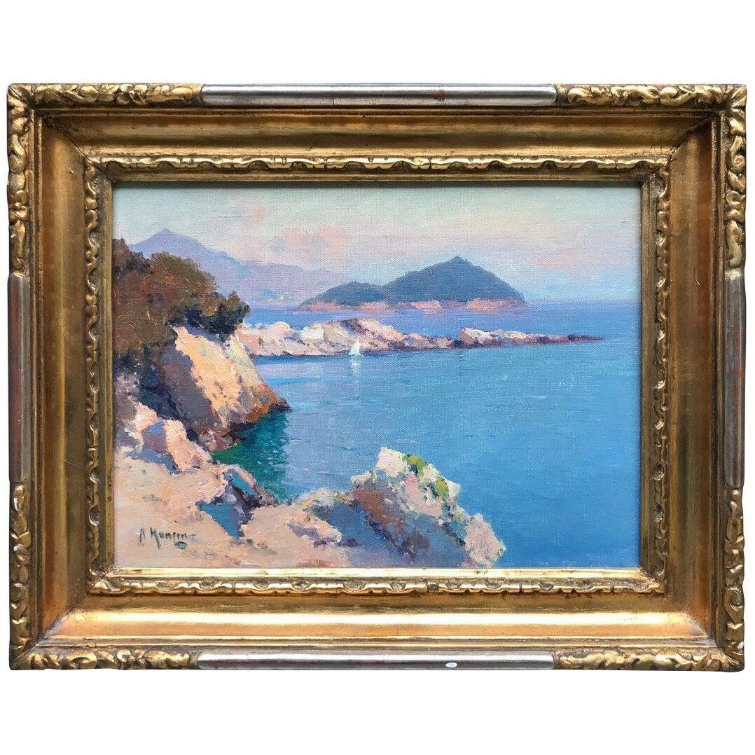 South Of France Seascape By Aleksei Vasilievich Hanzen, active 1876-1937
