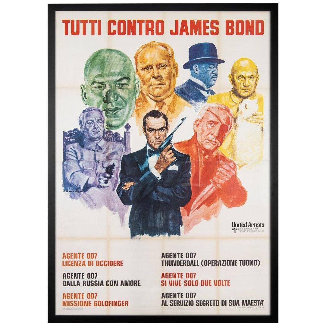 Original Italian 'Everybody Against James Bond' Film Festival Poster, c.1972