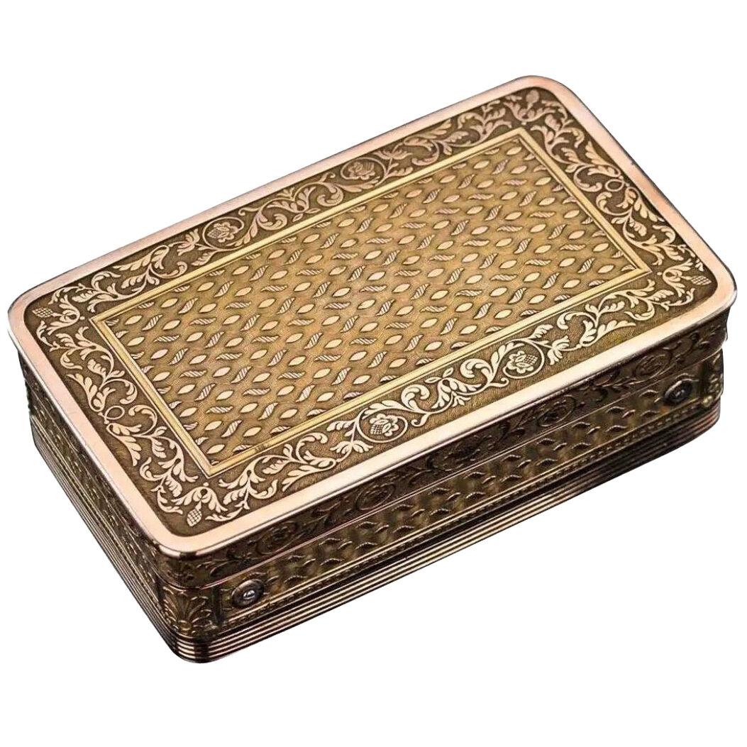 19thC French Silver Gilt Music Snuff Box c.1810