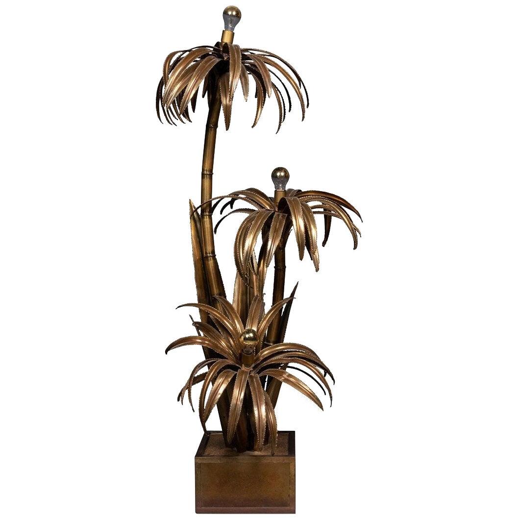 20th Century French Palm Tree Floor Lamp By Maison Jansen c.1970