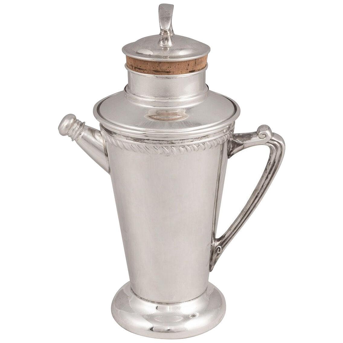 20thC American Silver Plated "Recipe" Cocktail Shaker c.1930