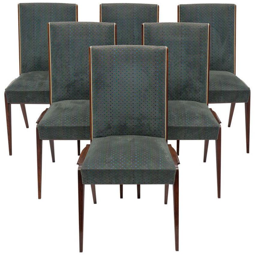 Mid Century Set Of Six Dining Chairs