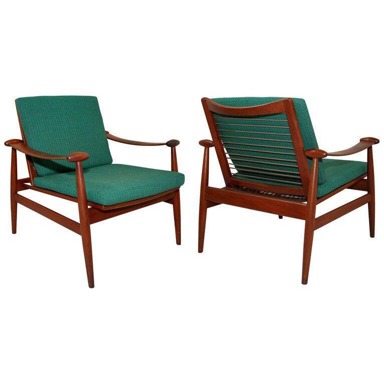 Pair of Spade Easy Chairs by Finn Juhl for France and Sons