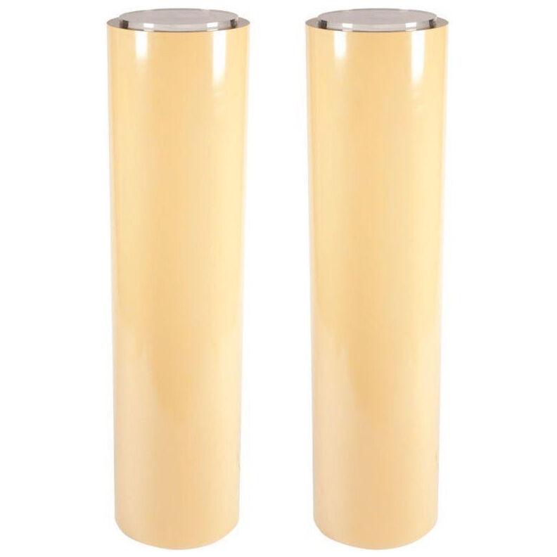 American Pair of Tall Cylindrical Pedestal Display Lights