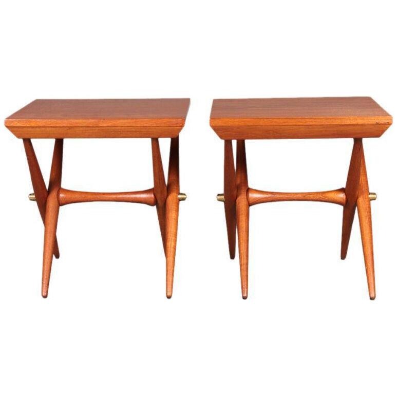 Pair of Staved Teak Occasional Tables by Jens Quistgaard