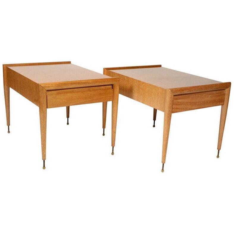 Pair of Mahogany Side Tables by John Keal for Brown Saltman