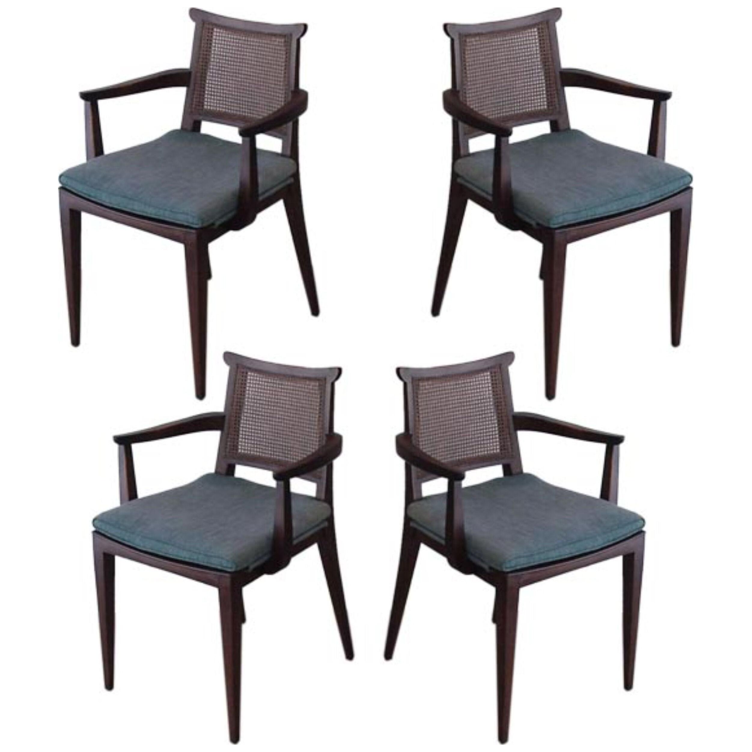 Set of Four Gaming Chairs by Edward Wormley for Dunbar