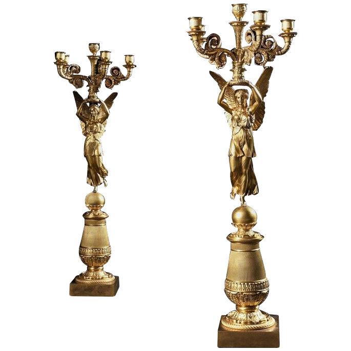 French Late Empire Gilt-bronze Candelabra Attributed to Pierre-Philippe Thomire